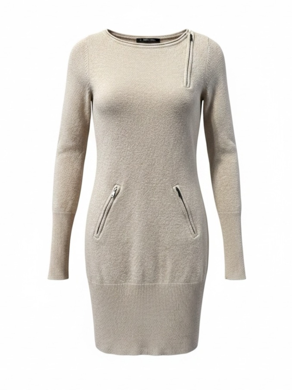 BCBG Max Azria Cashmere Sweater Dress Zipper Detail Knit – XS